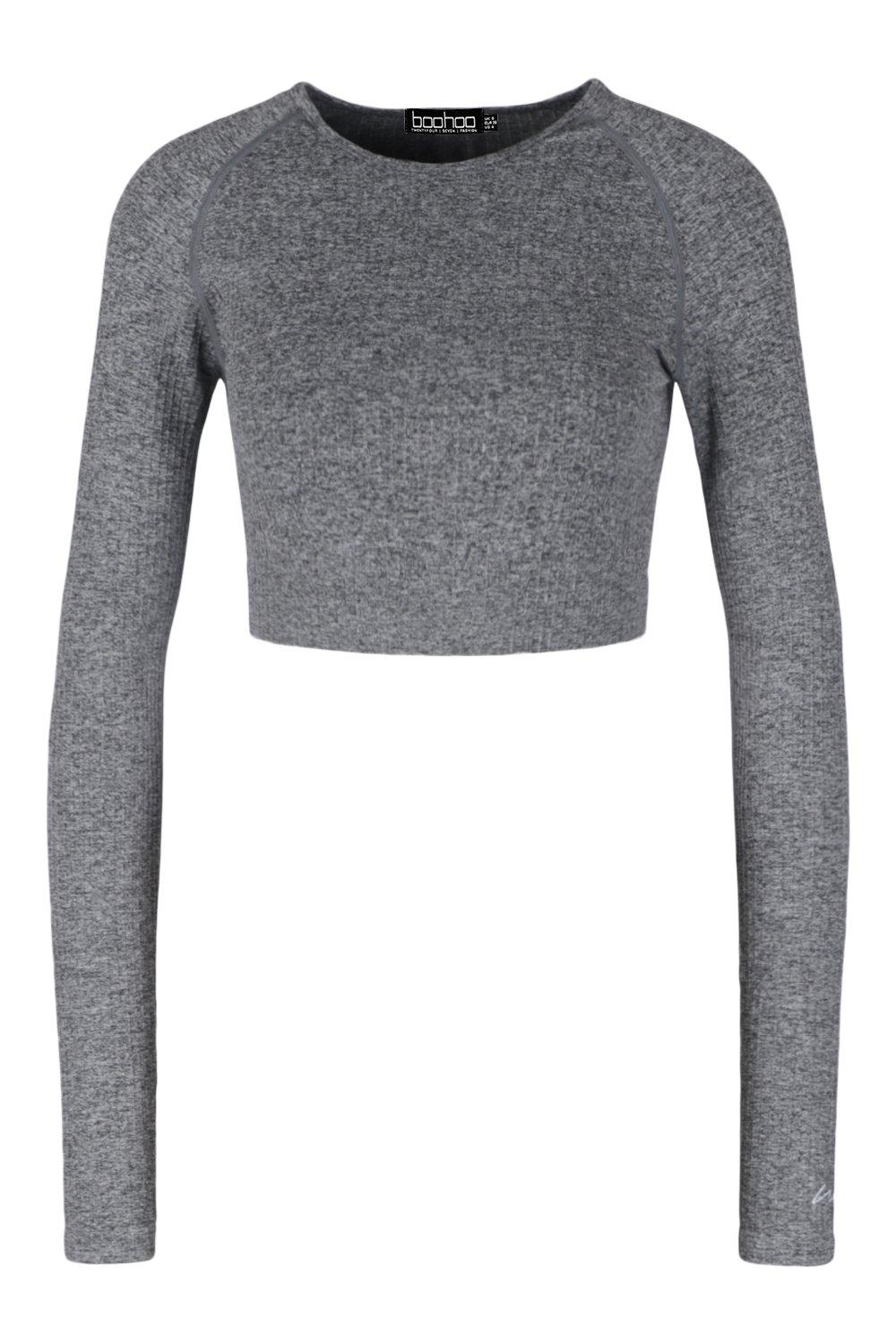 Grey long sale sleeve gym top